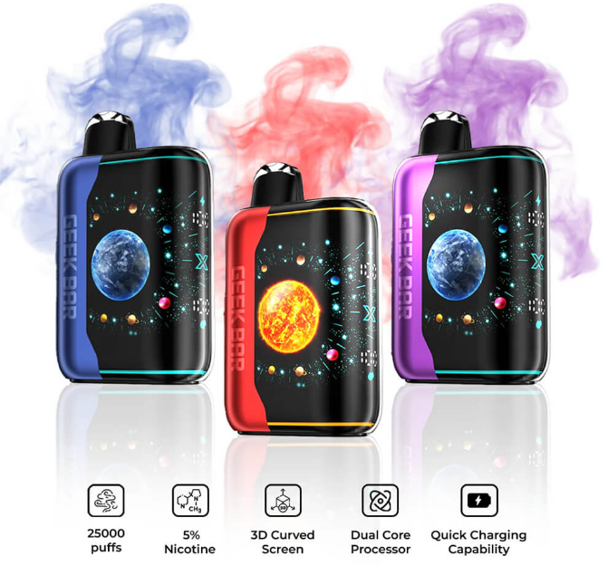 美國潮牌 GEEK BAR PULSE X星空 25000口一次性電子煙-曲面數控顯示器-AI智慧調壓系統