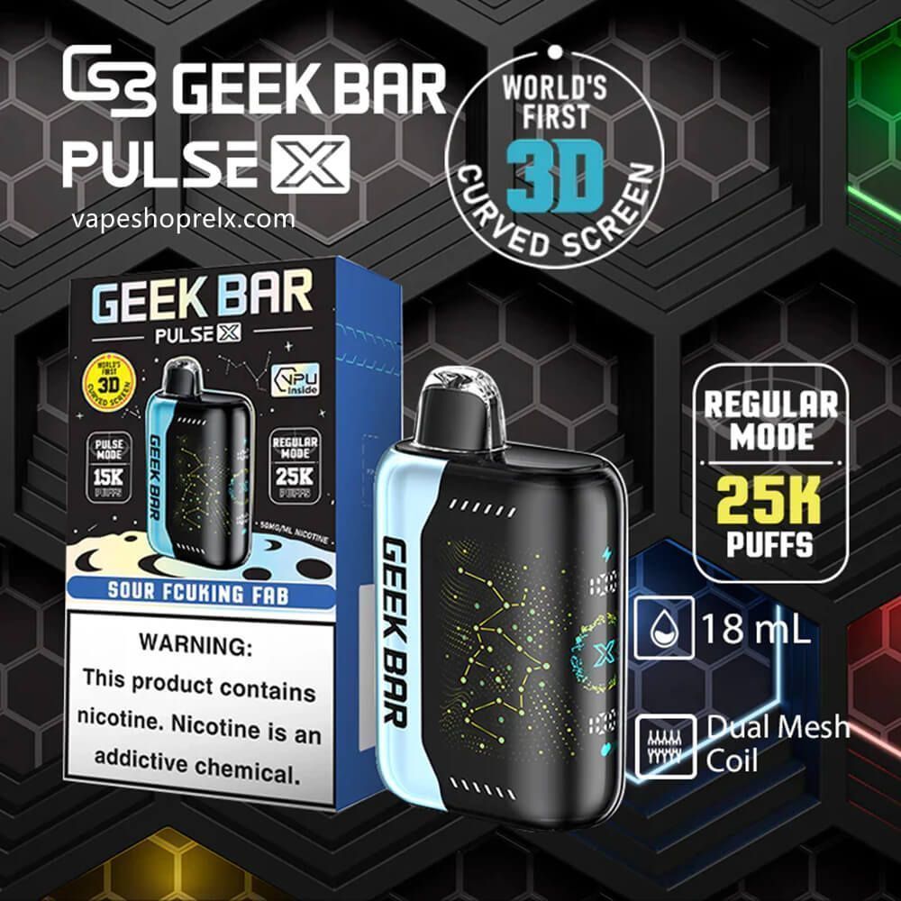 美國潮牌 GEEK BAR PULSE X星空 25000口一次性電子煙-曲面數控顯示器-AI智慧調壓系統