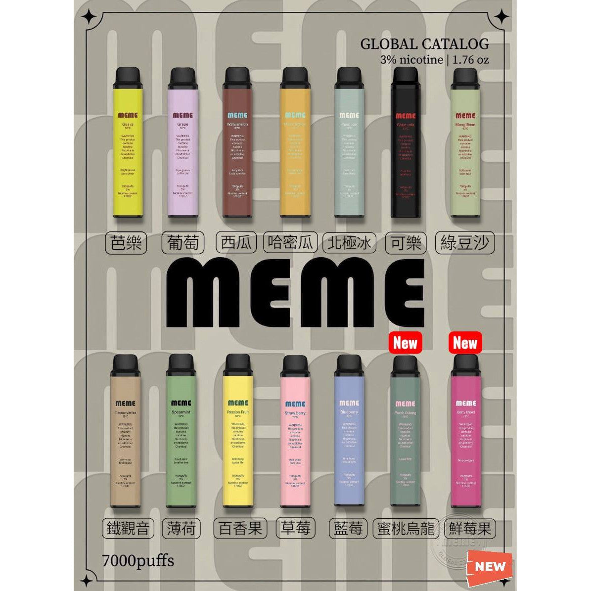 韓國 MEME 7000口 拋棄式一次性電子菸 可充電